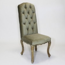 Chair Elizabeth, button back taupe velvet