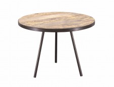 Side table Boston black metal unfinished wooden top